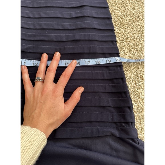 Women's Navy Blue Long Mermaid Cap Sleeve Chiffon Maxi Formal Wedding Dress 14 - Picture 11 of 12